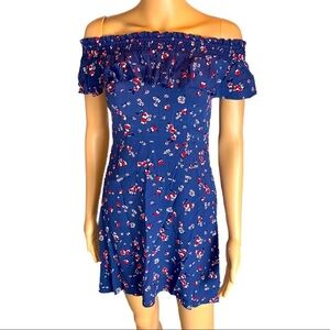 Express Off Shoulder Flower Print Dress NWT